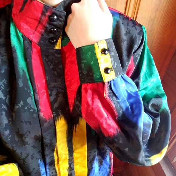 Vintage Tops - Vintage 80's Fun Colorful Button Down Size M / 12